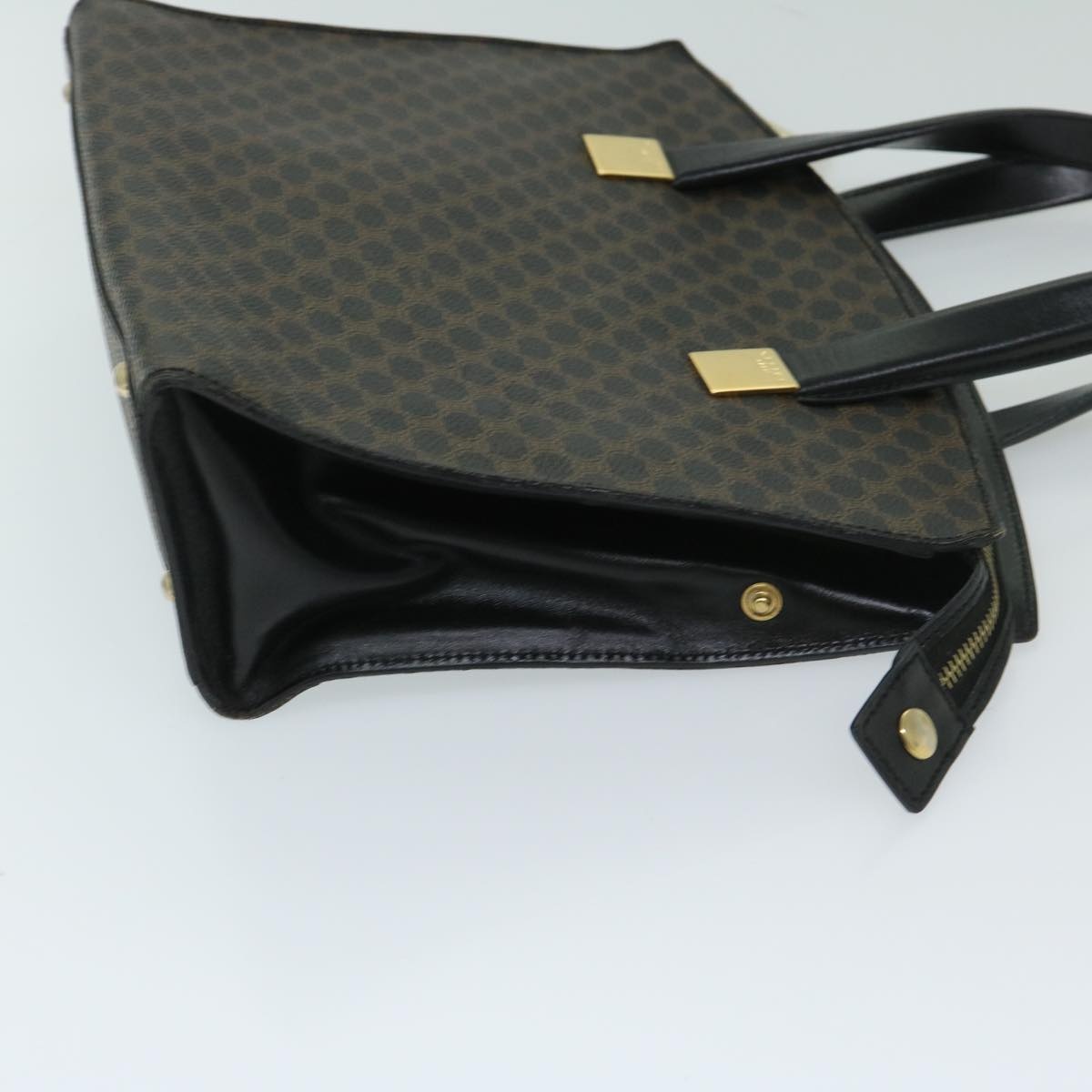 CELINE Macadam Canvas Hand Bag Pvc Black - 3