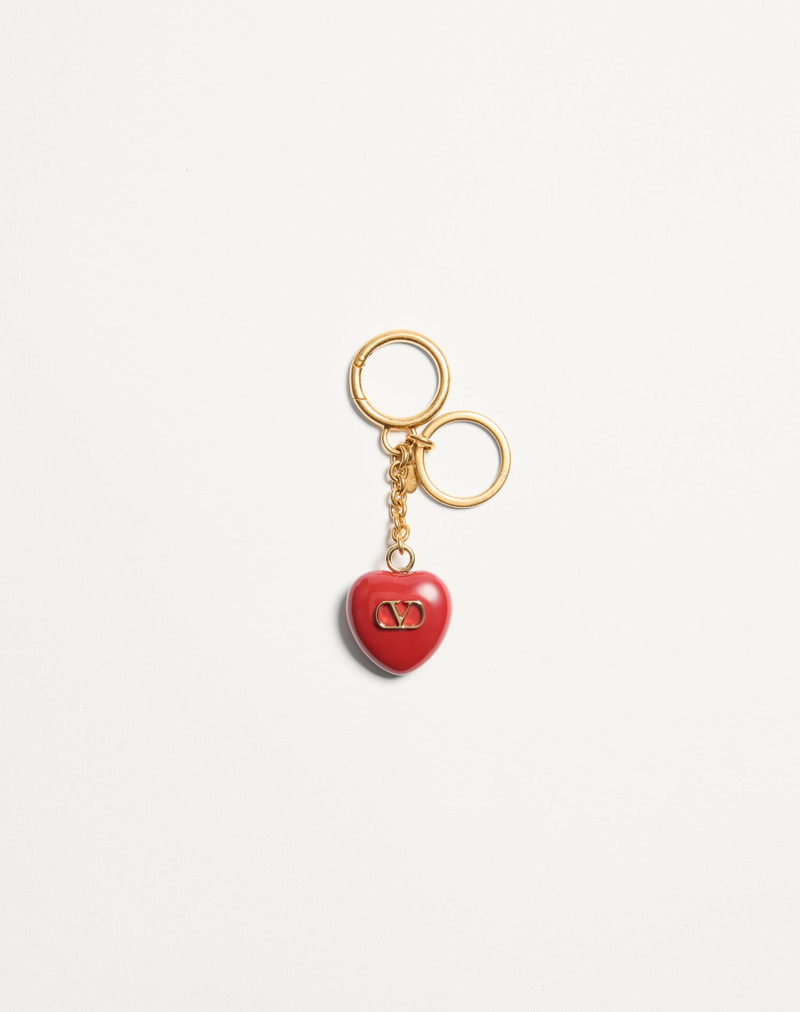 COEUR ROYAL BAG CHARM WITH KEY RING IN METAL AND ENAMEL - 1