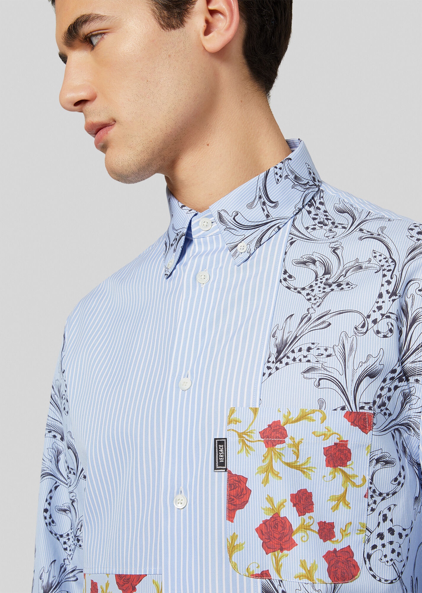 Mixed Print Cotton Poplin Shirt - 6