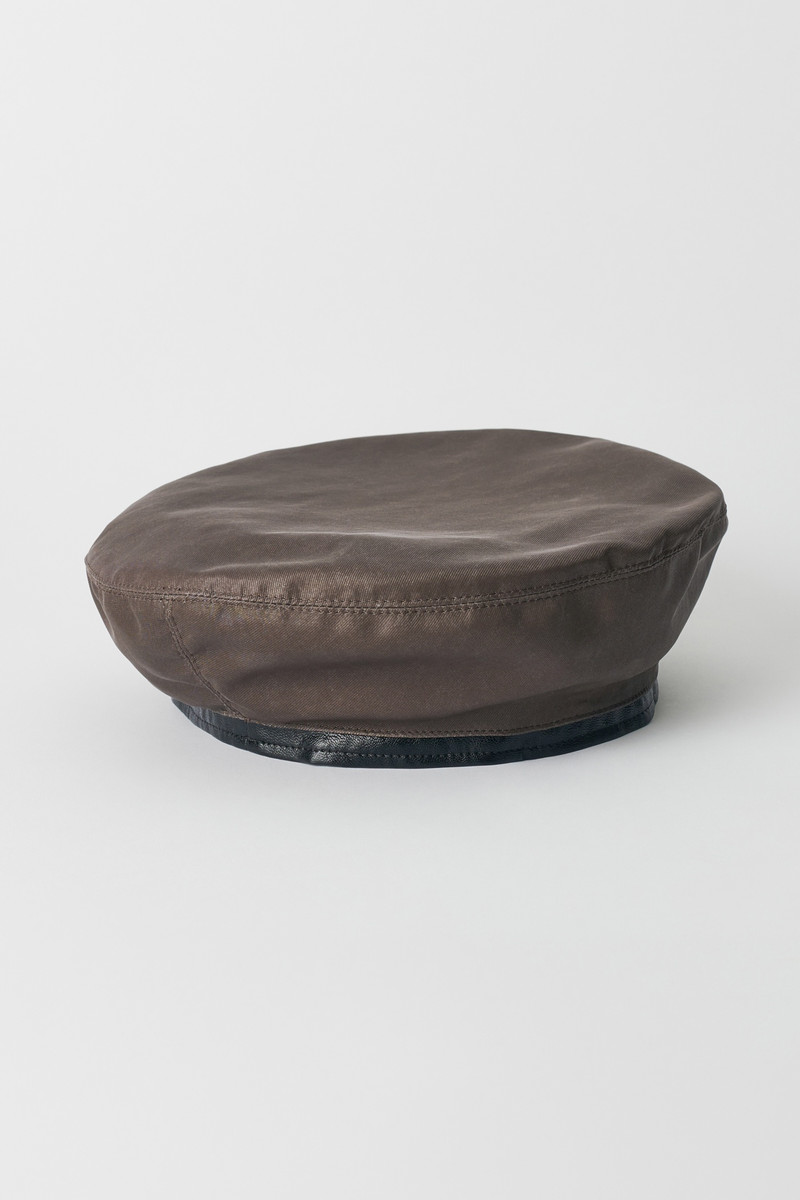 Beret Brown Wash Out Nylon 3