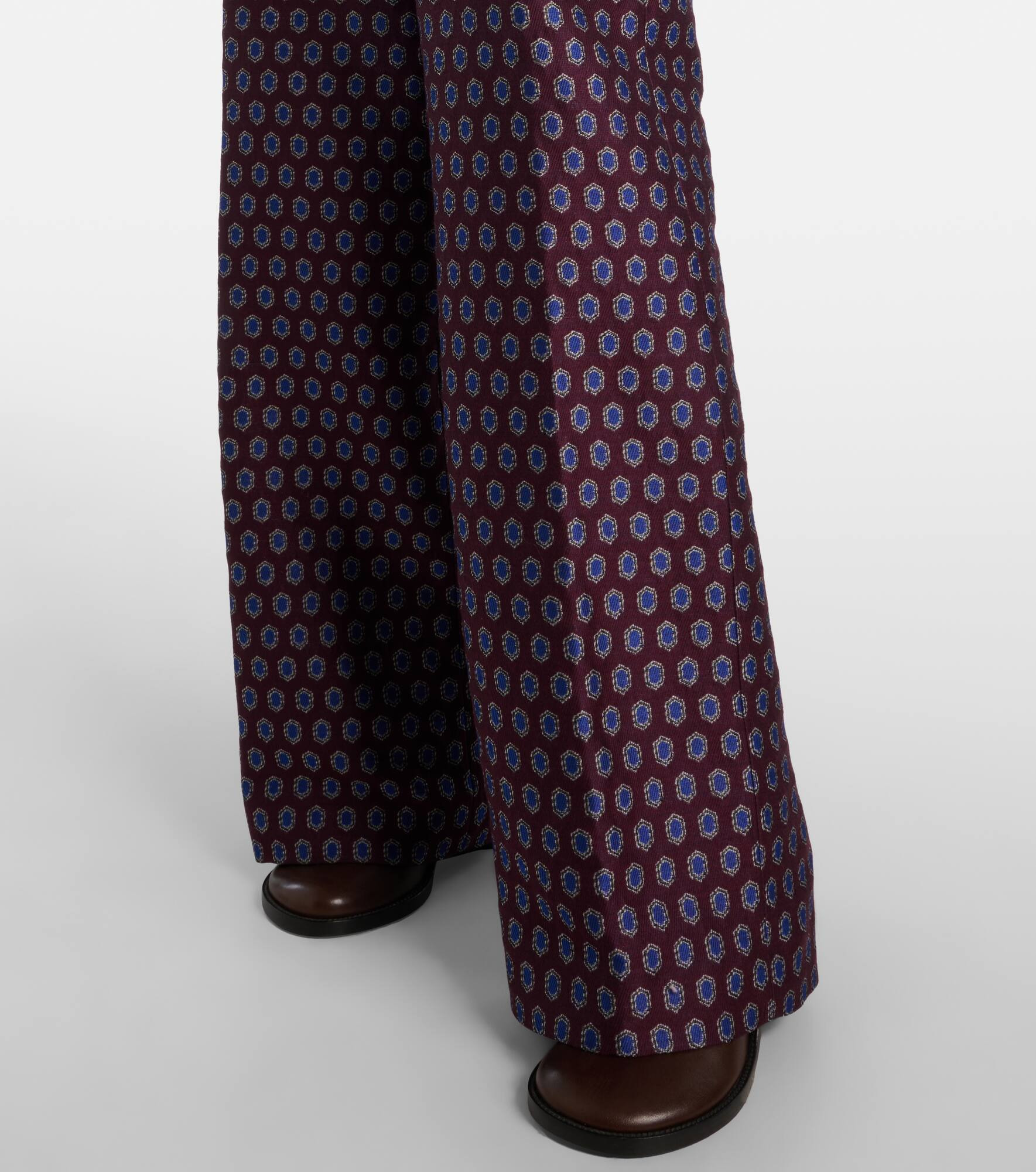 High-rise jacquard wide-leg pants - 5