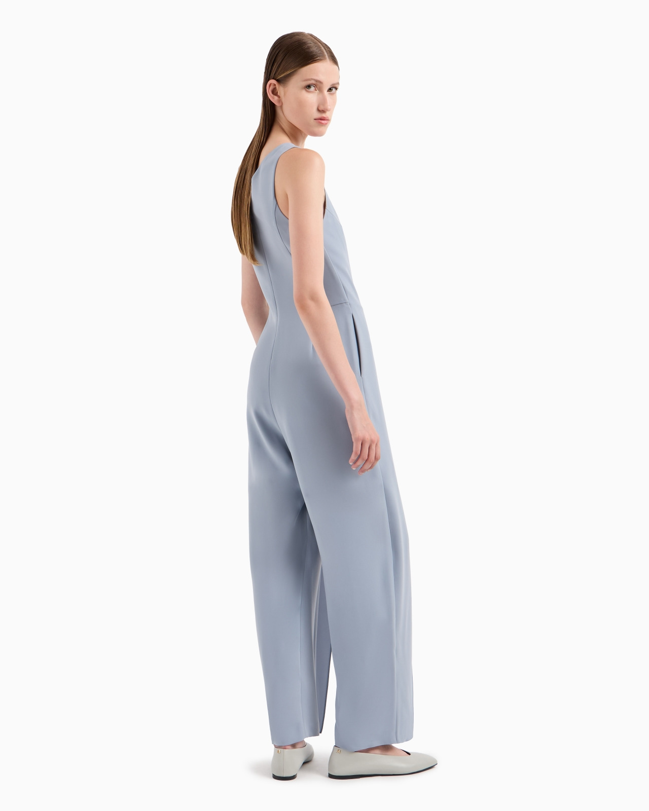 V-neck jumpsuit in technical cady - 3