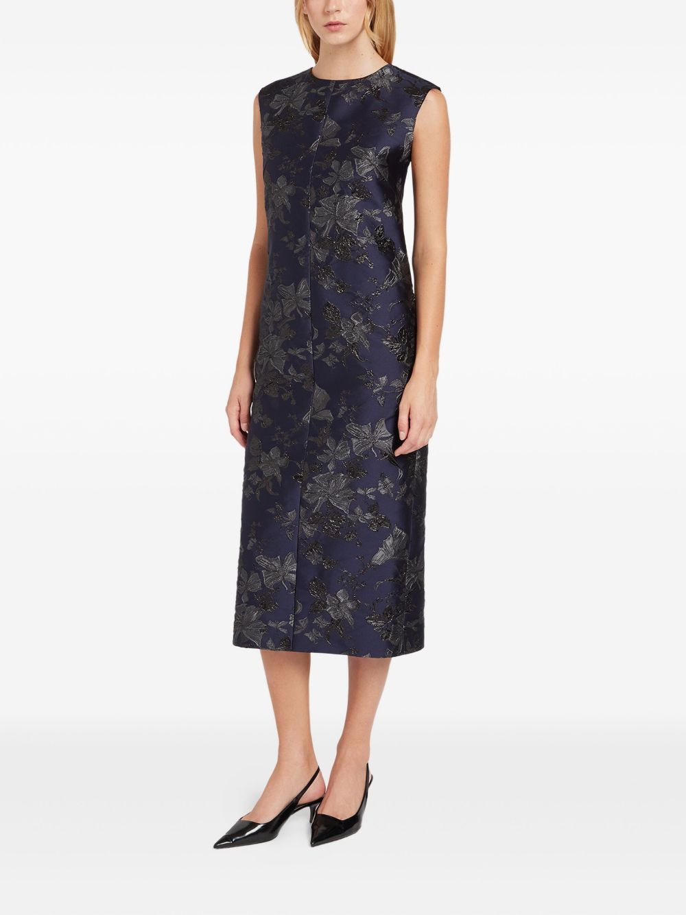 floral-print sleeveless midi dress - 2