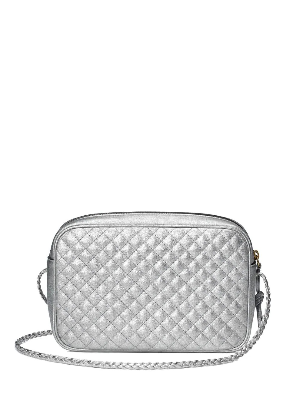 silver-tone Laminated leather small shoulder bag - 3