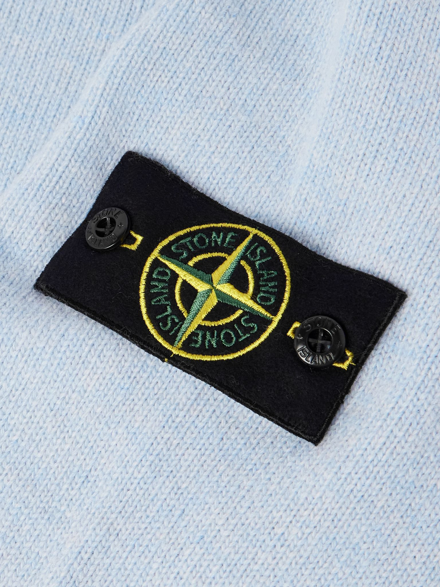 Logo-Appliquéd Wool-Blend Sweater Blue - 4