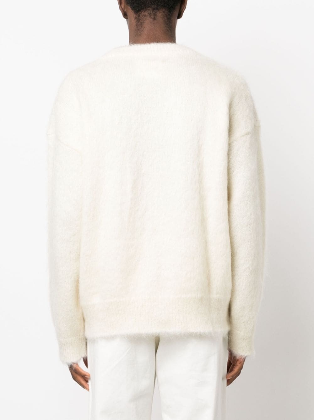 monogram-embroidered mohair-blend jumper - 4