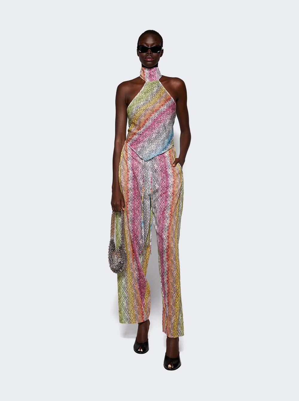 Cotton And Silk Blend Scarf Top Multicolor - 2