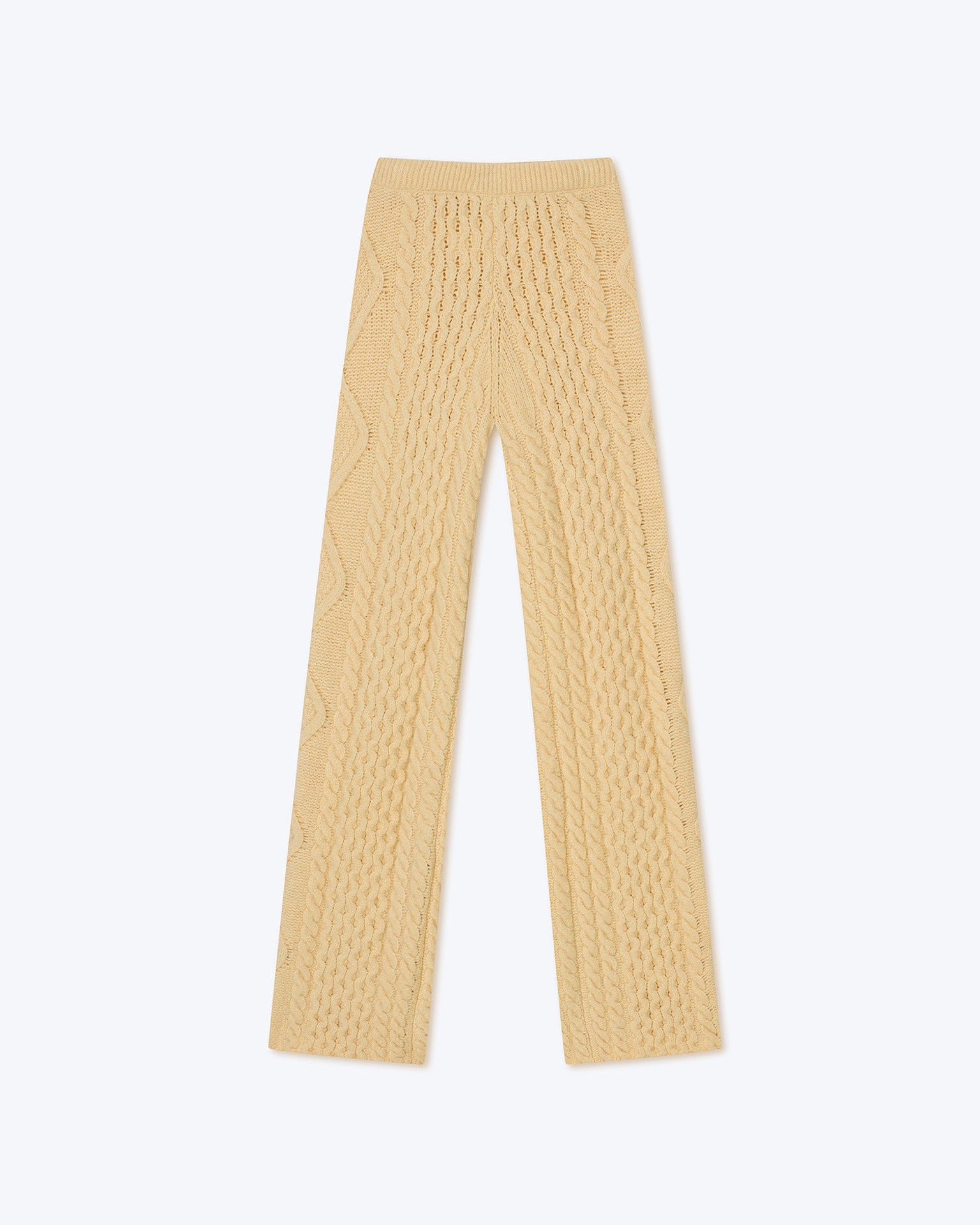 RUFA - Cashmere merino blend pants - Pale yellow - 1