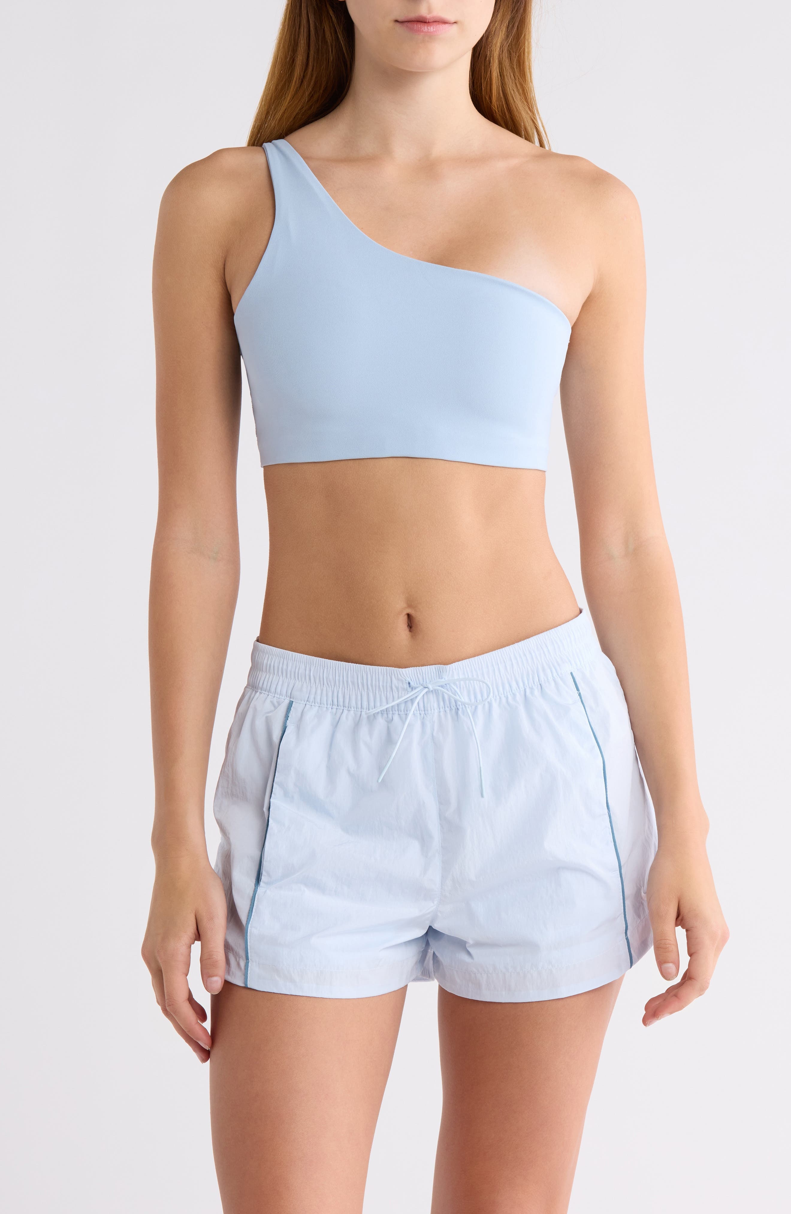 Nike Zenvy Dri-FIT One-Shoulder Light Support Sports Bra in Light Armory Blue at Nordstrom - 1