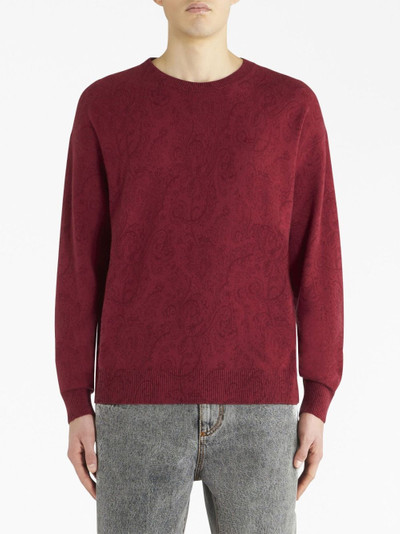 Etro logo-embroidered wool jumper outlook