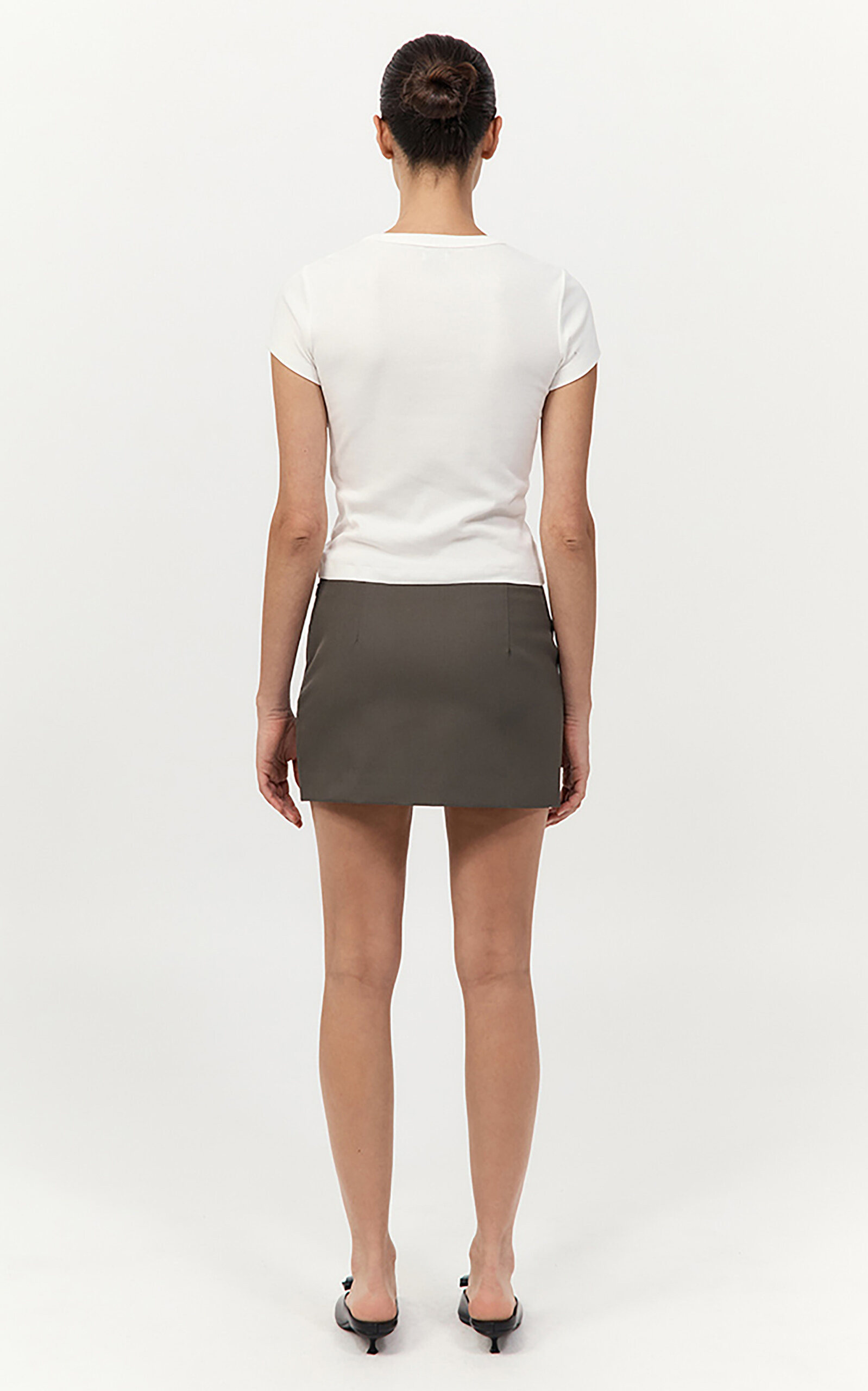 Utility-Pocket Wool-Blend Mini Skirt khaki - 6
