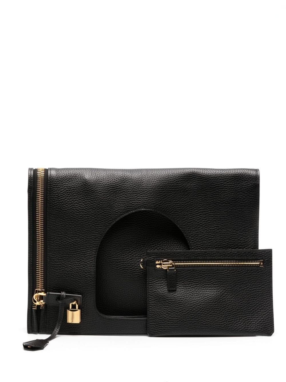 grained-leather tote bag - 6