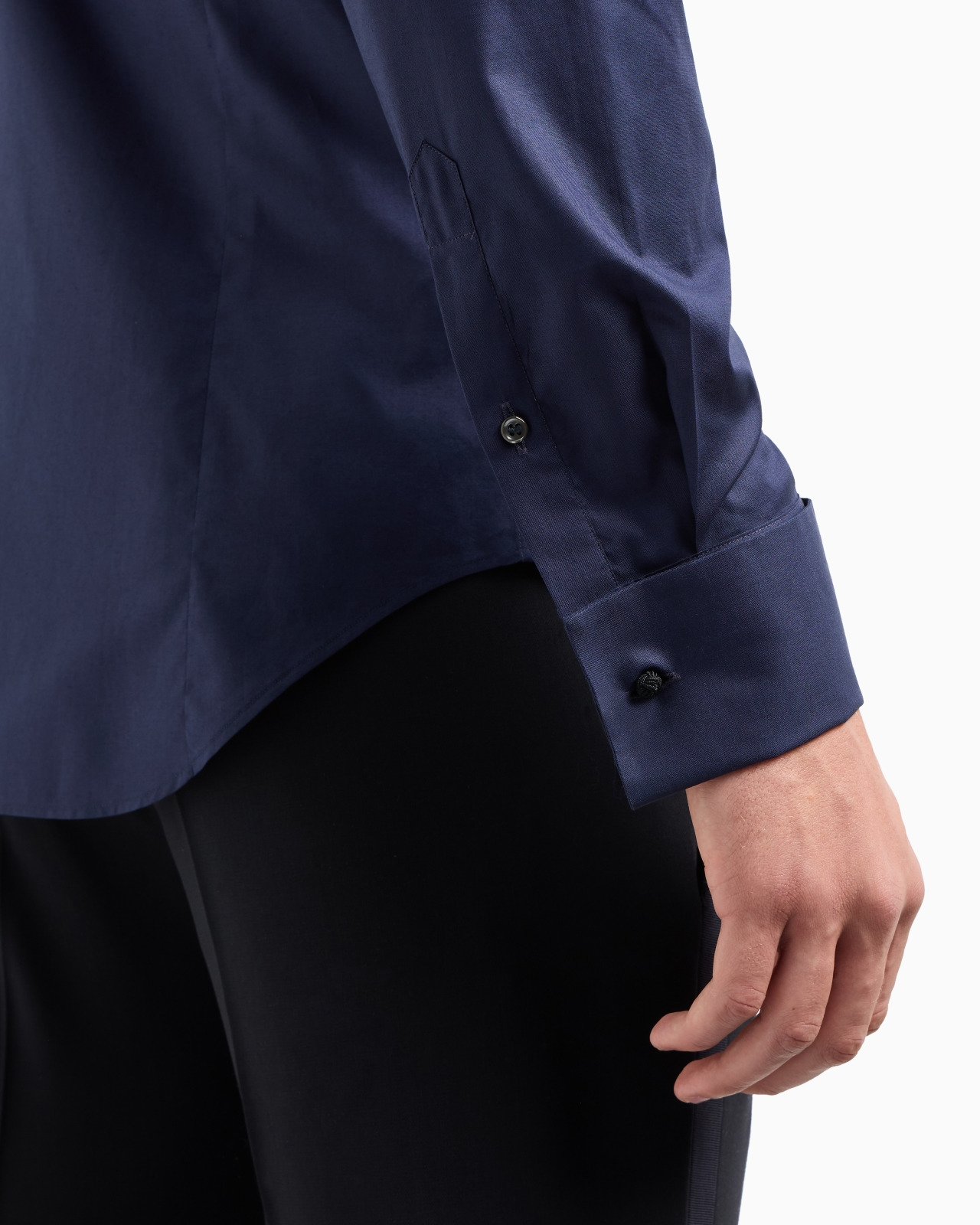 Pleated cotton tuxedo shirt - 6