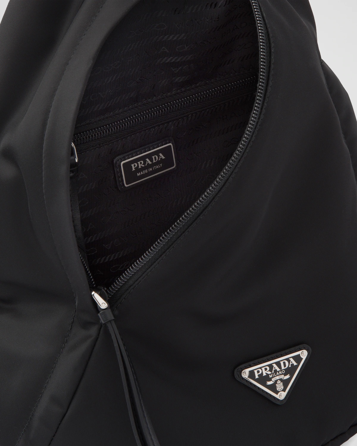 Re-Nylon and leather backpack - 5