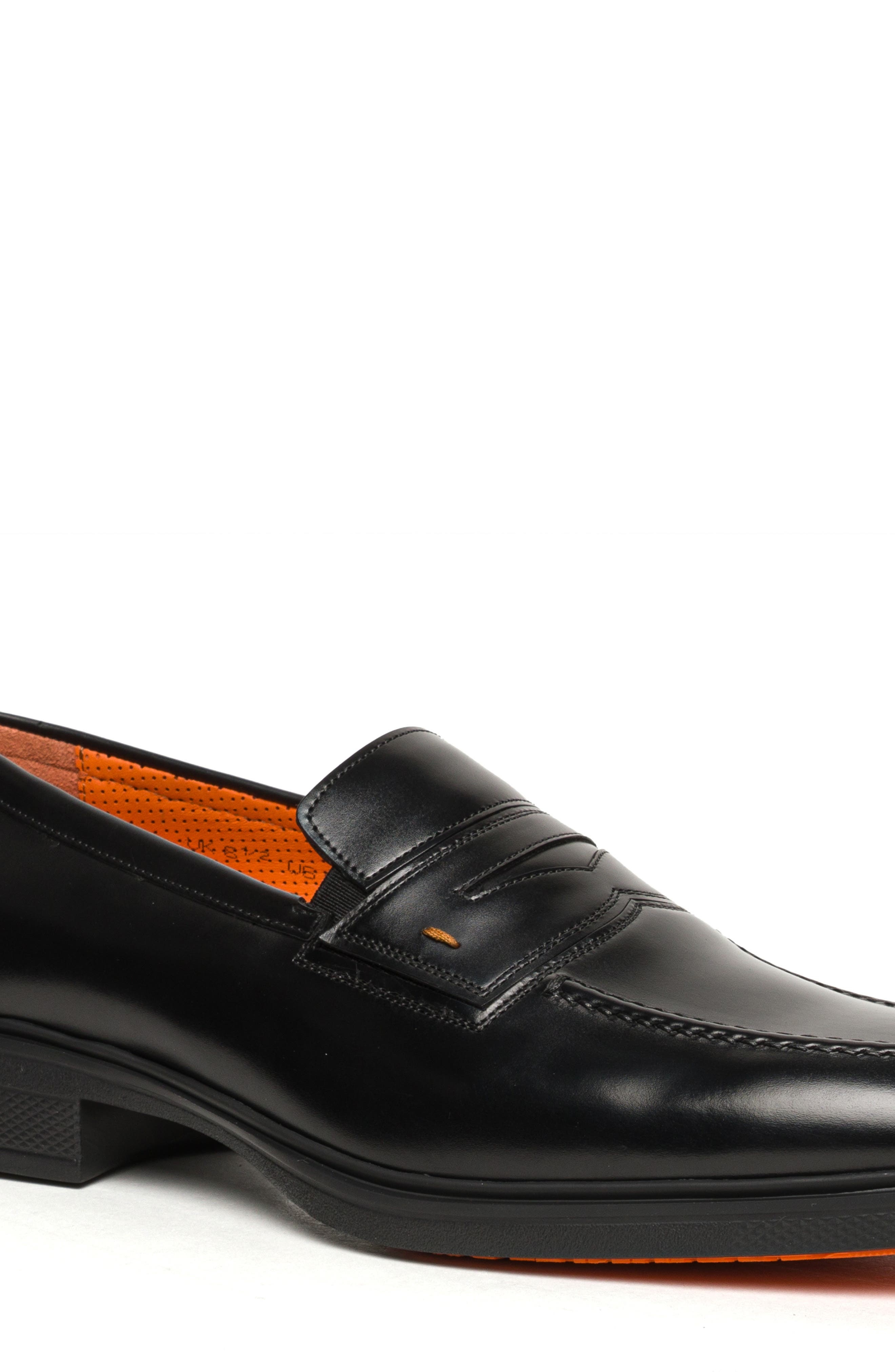 Santoni Easy Penny Loafer in Black at Nordstrom - 4