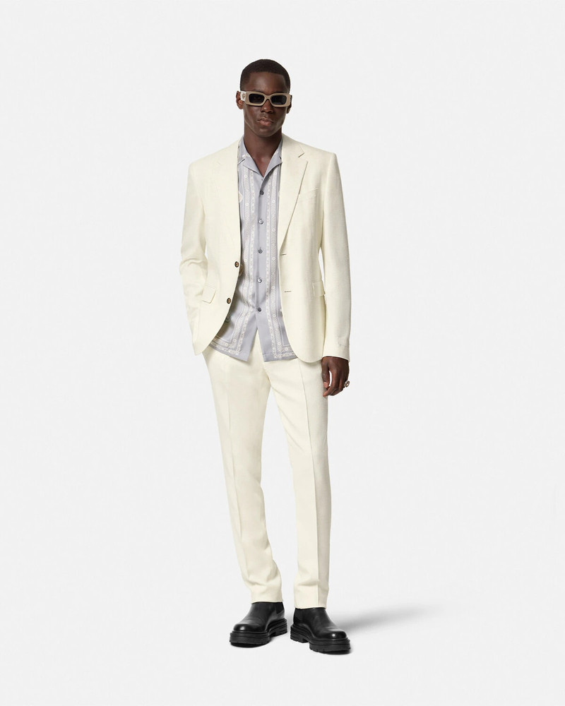 VERSACE Barocco Sea Silk-Blend Malfilé Blazer outlook