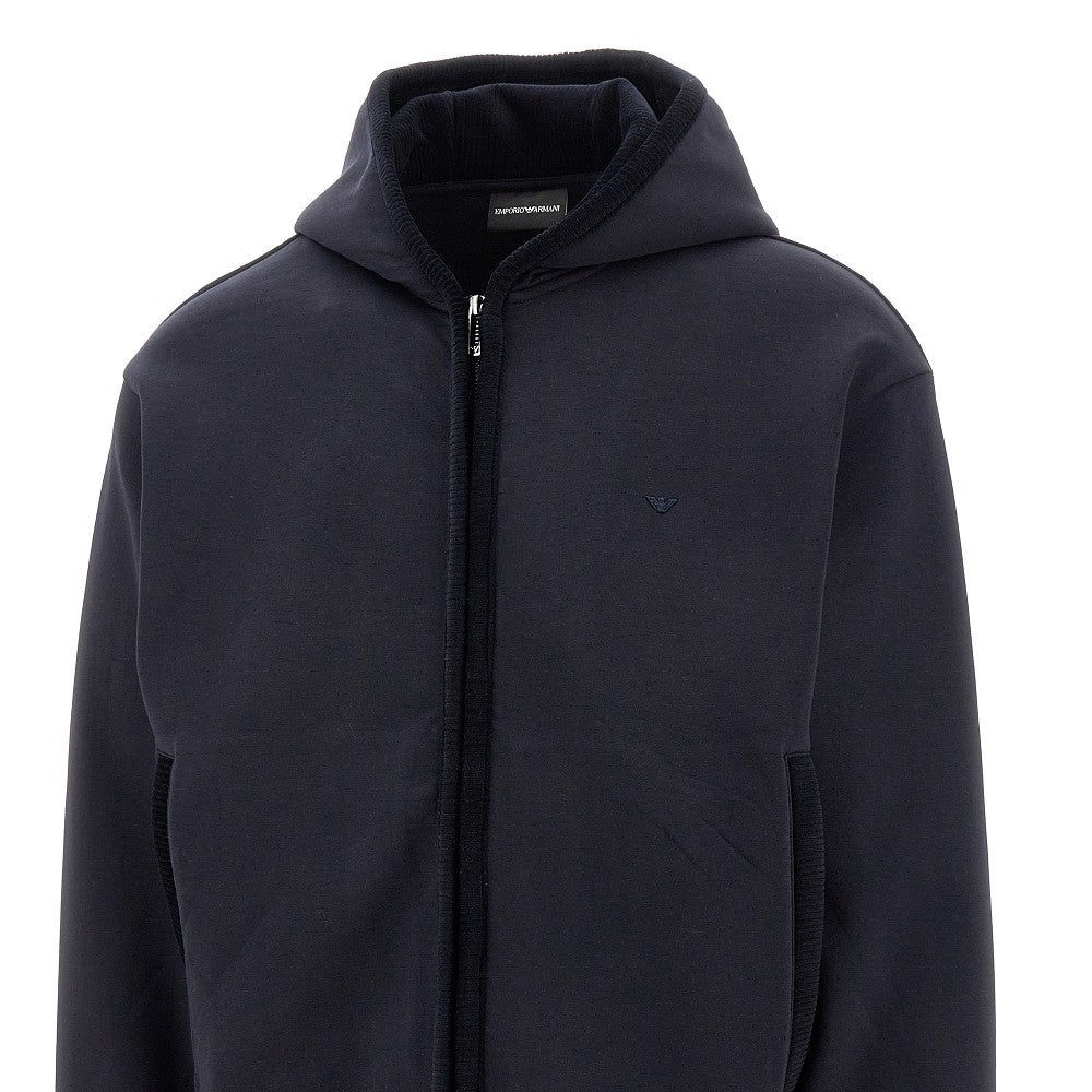 FULL-ZIP HOODIE WITH CORDUROY TRIMS - 2