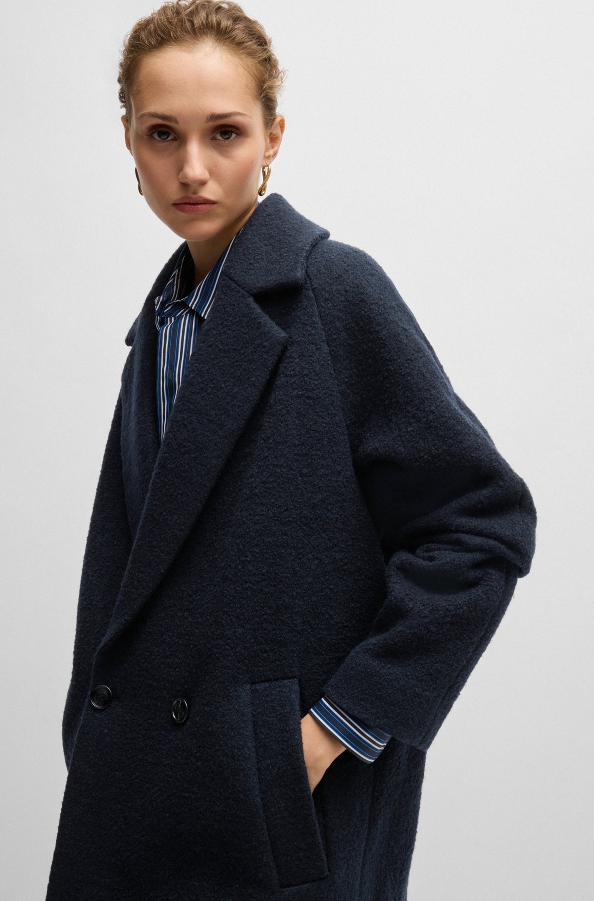 LOOSE-FIT COAT IN TEXTURED WOOL - 6
