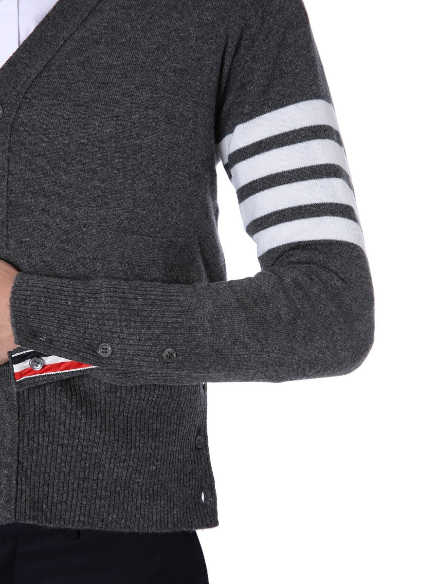 Thom Browne Men V-Neck Cardigan - 4