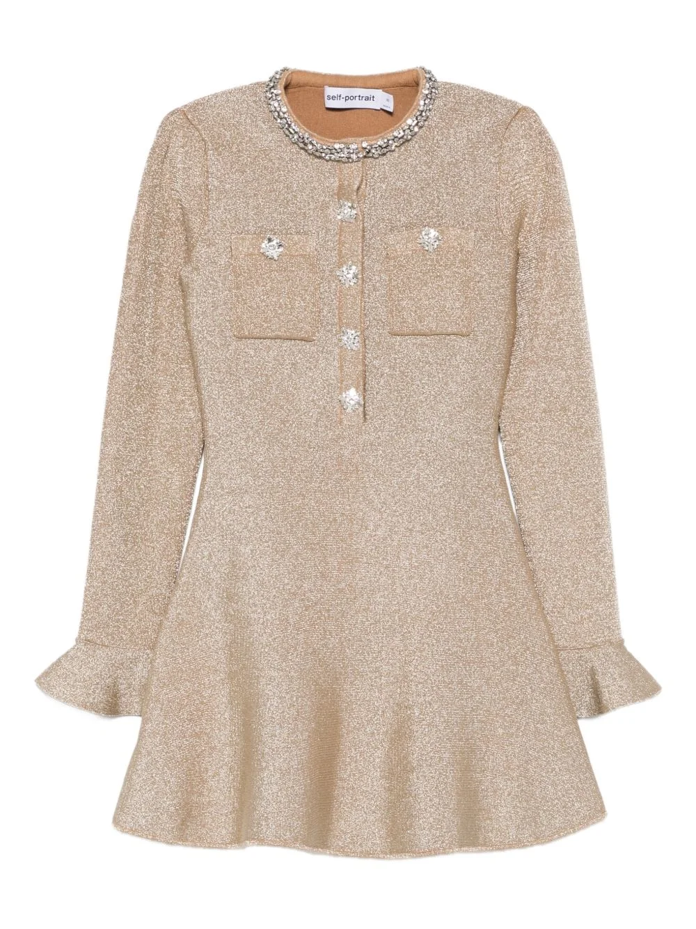 embellished ruffled mini dress - 1