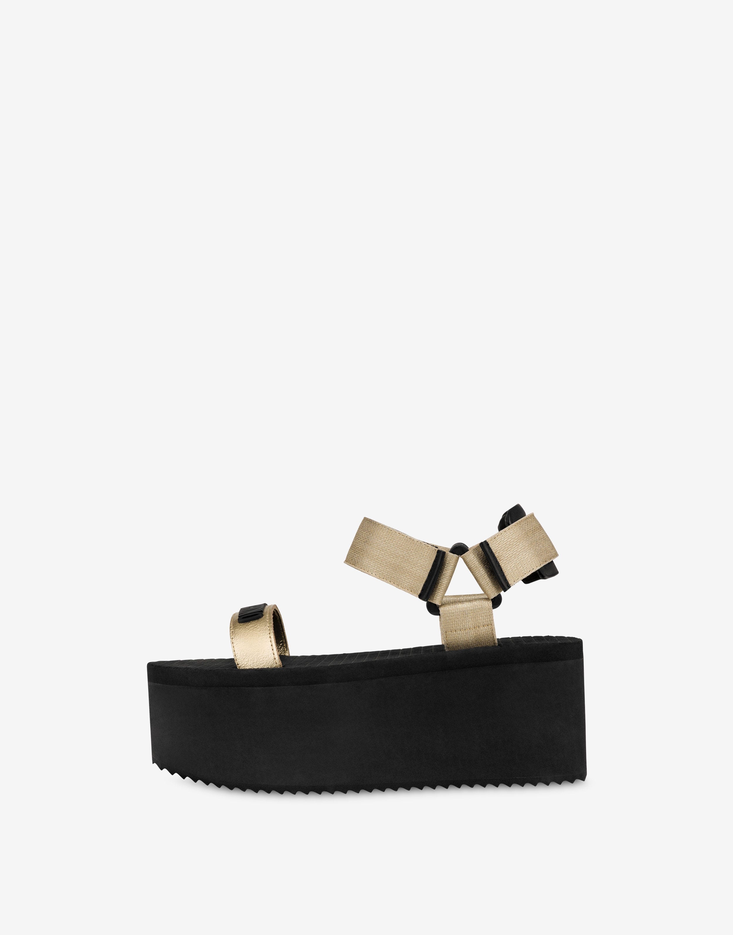 RUBBER LOGO FLATFORM WEDGE SANDALS - 2