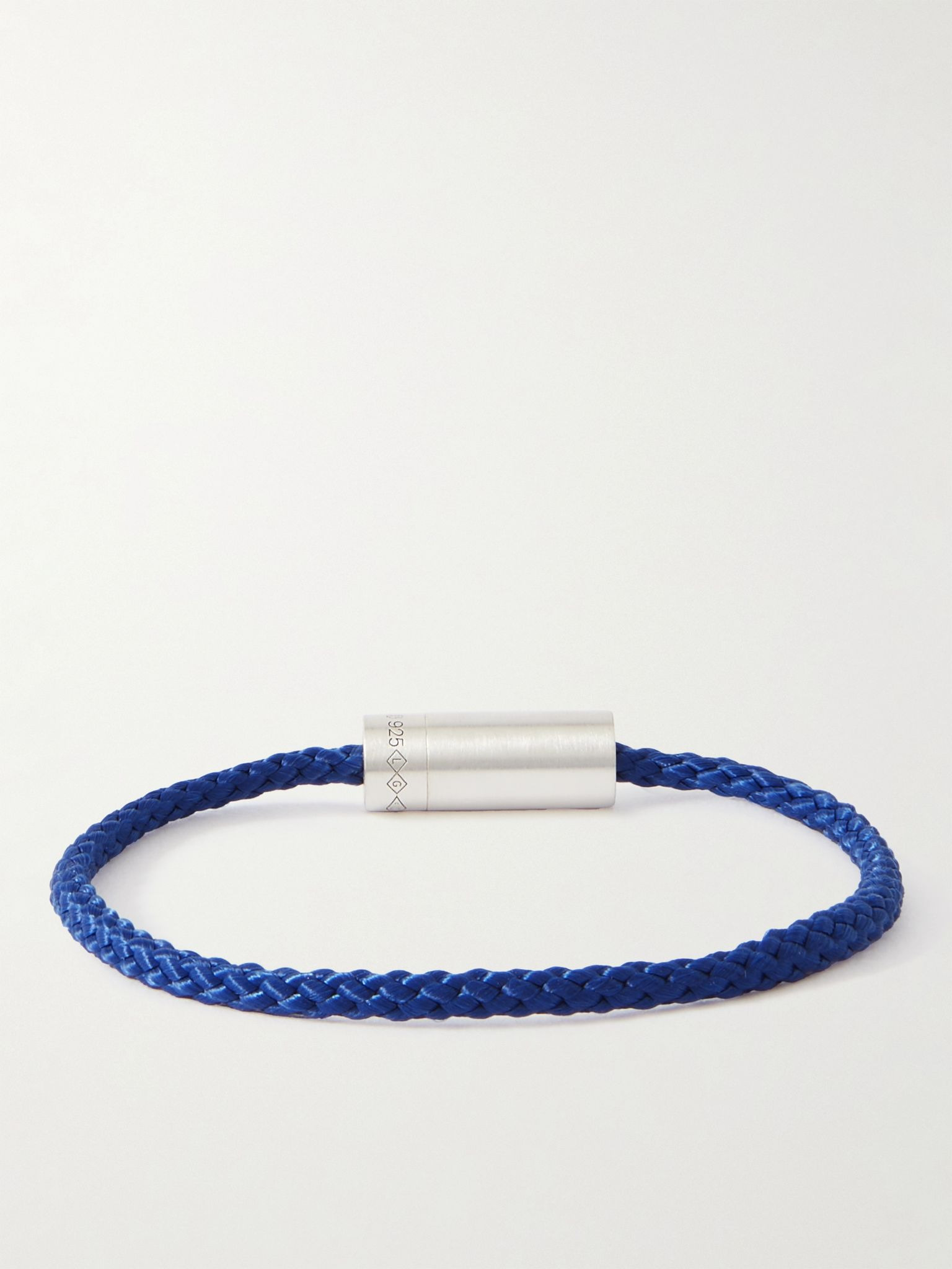 7g Braided Cord and Sterling Silver Bracelet Navy - 3
