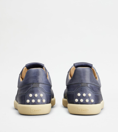 Tod's TOD'S TABS SNEAKERS IN LEATHER - BLUE outlook