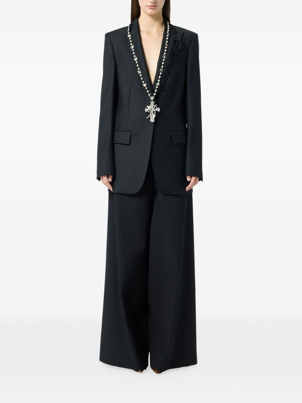 wide-leg panelled trousers - 2