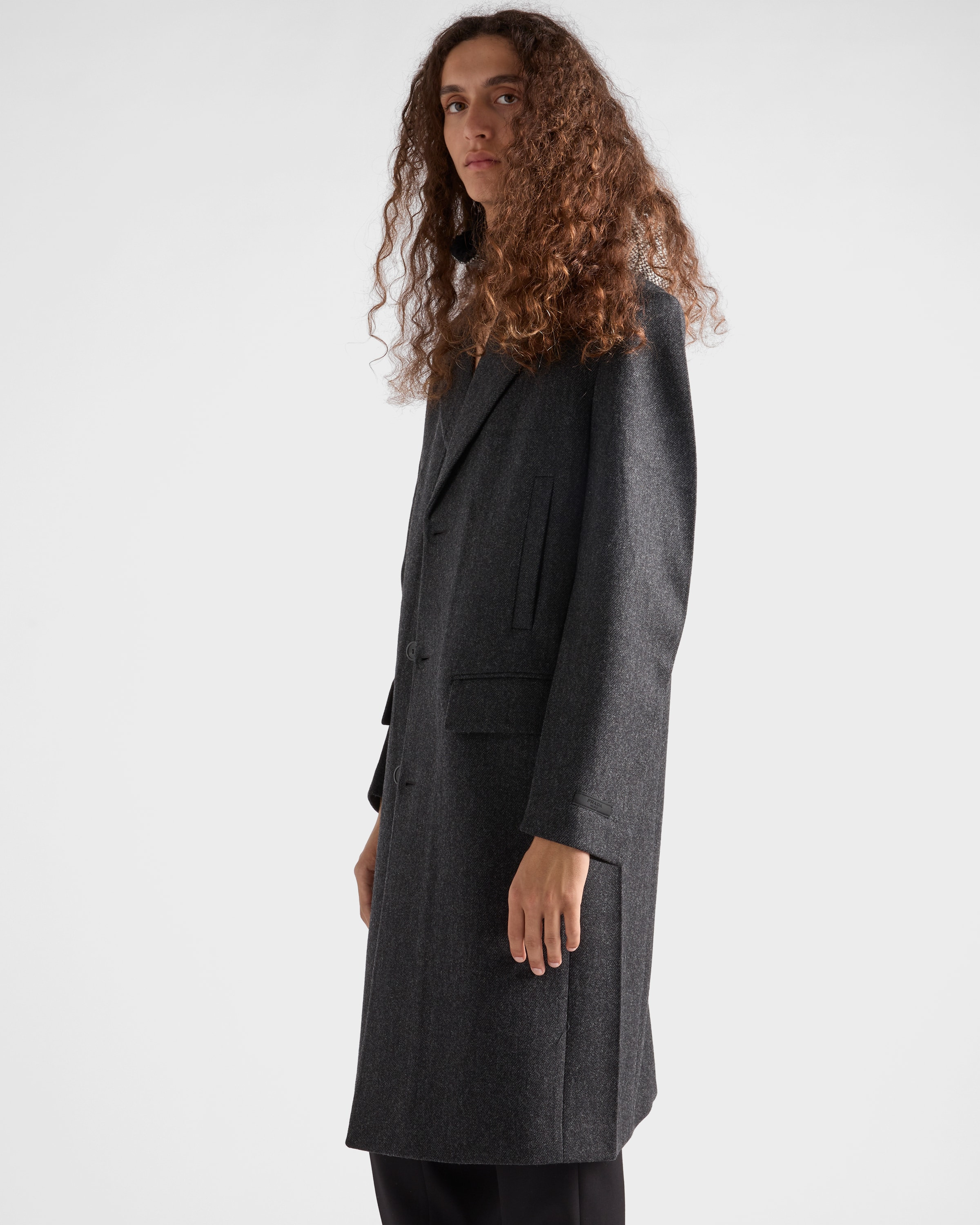 Single-breasted wool coat - 3