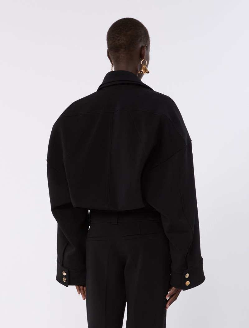 Viscose cady cropped jacket - black 4