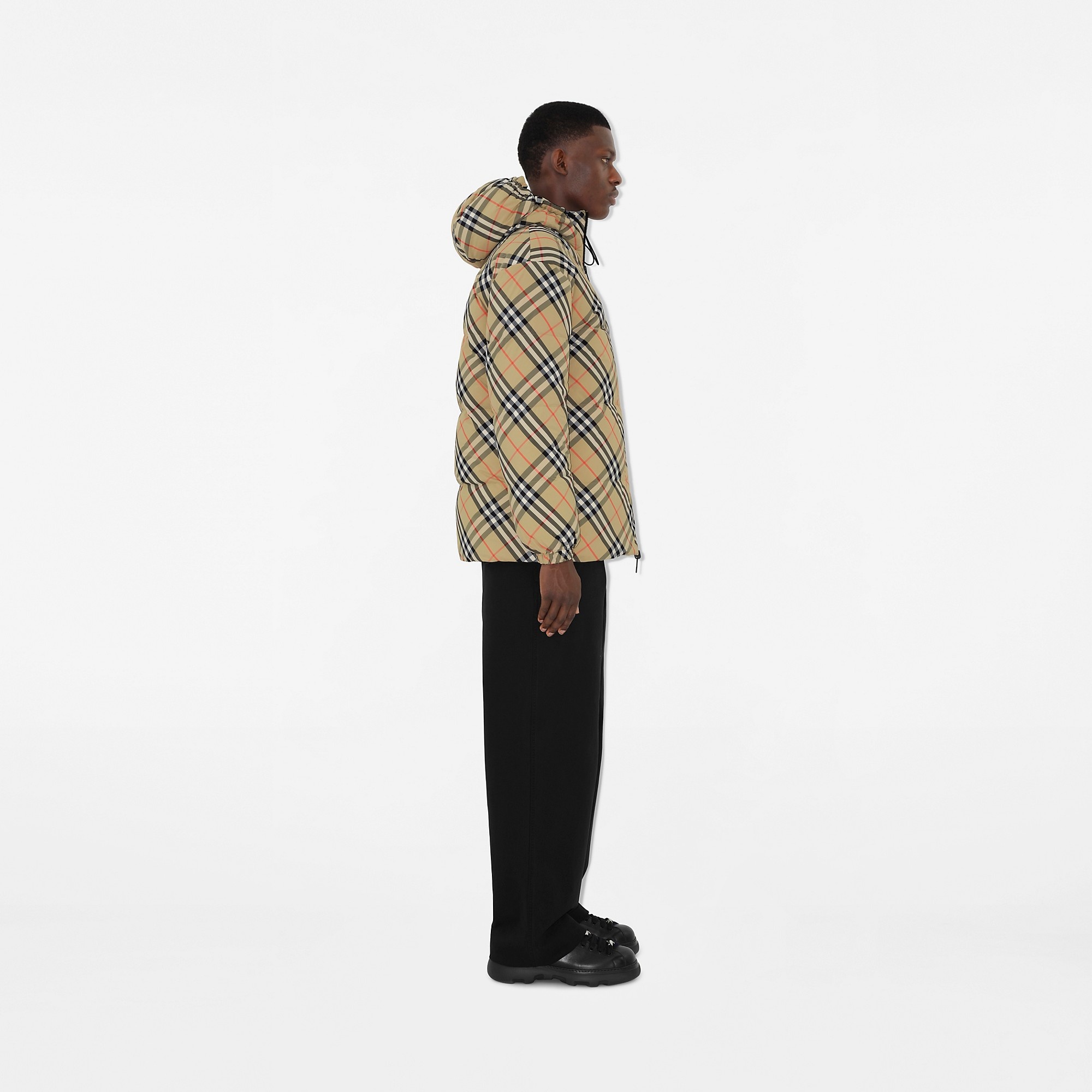 Reversible Check Nylon Puffer Jacket - 4