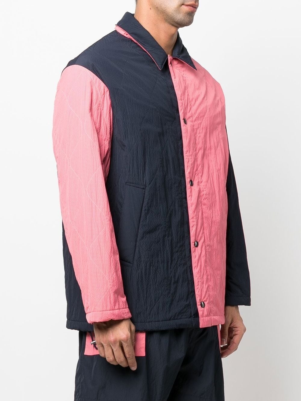 padded diamond-quilted shirt-jacket - 3