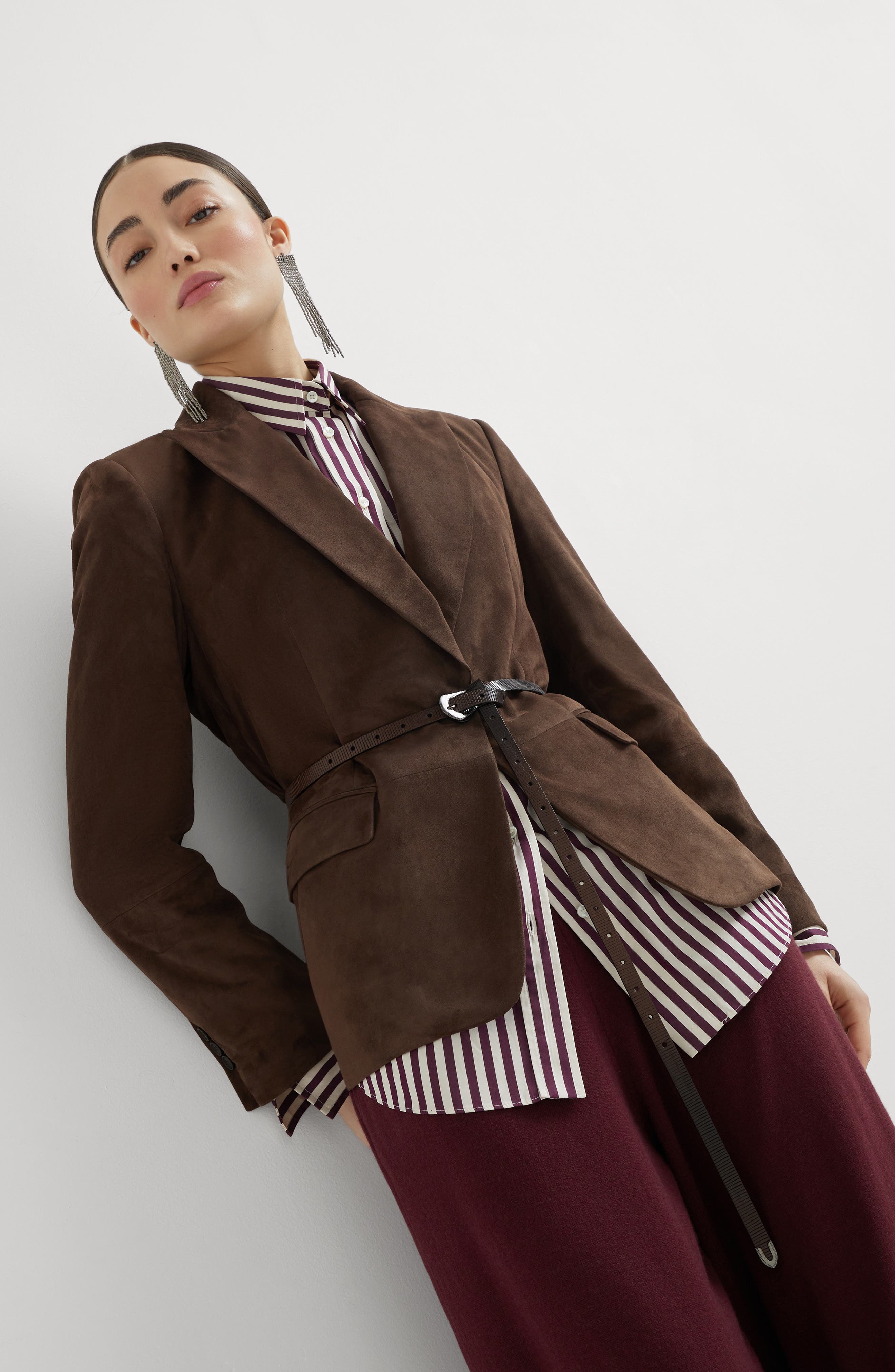 Brunello Cucinelli Suede blazer in Rust Brown at Nordstrom - 5