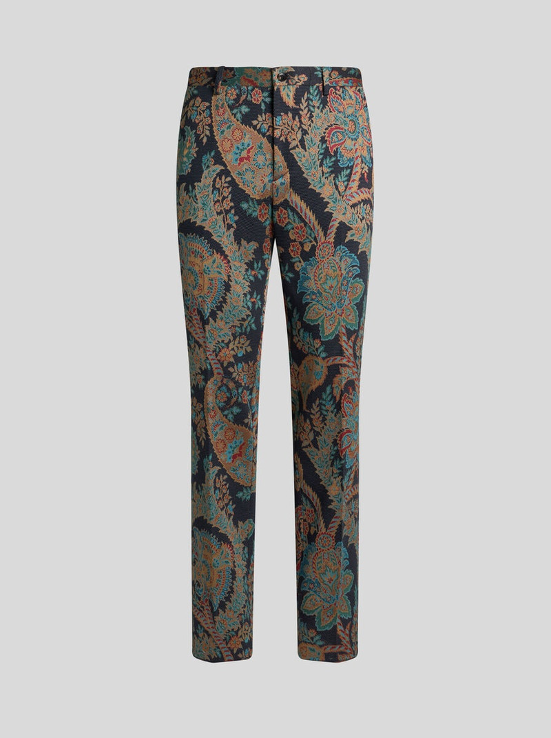 COTTON JACQUARD TROUSERS - 1