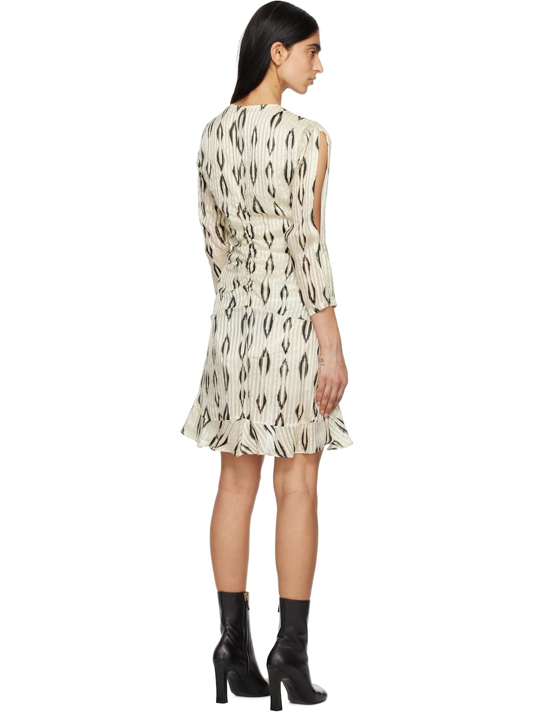 Beige & Black Octavia Minidress - 3