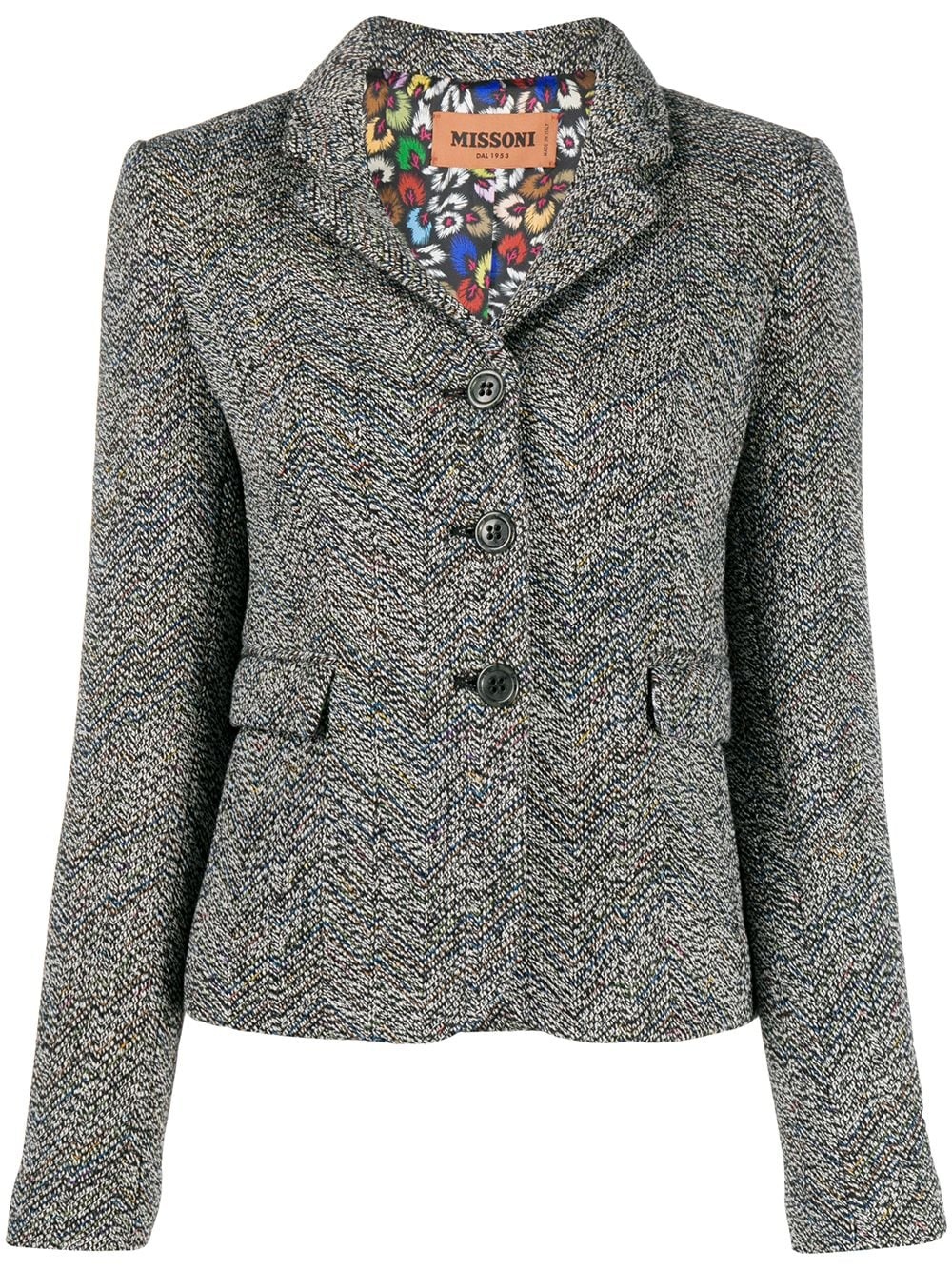 fitted textured jacket - 1