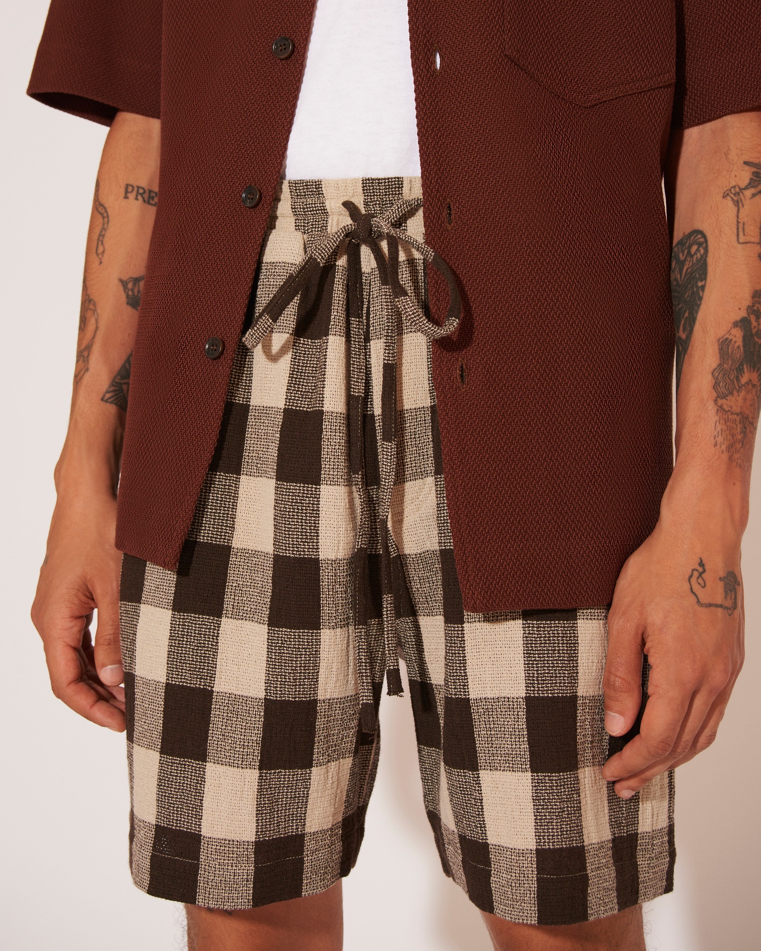 BODIL - Tweed structured shirt - Rust - 6