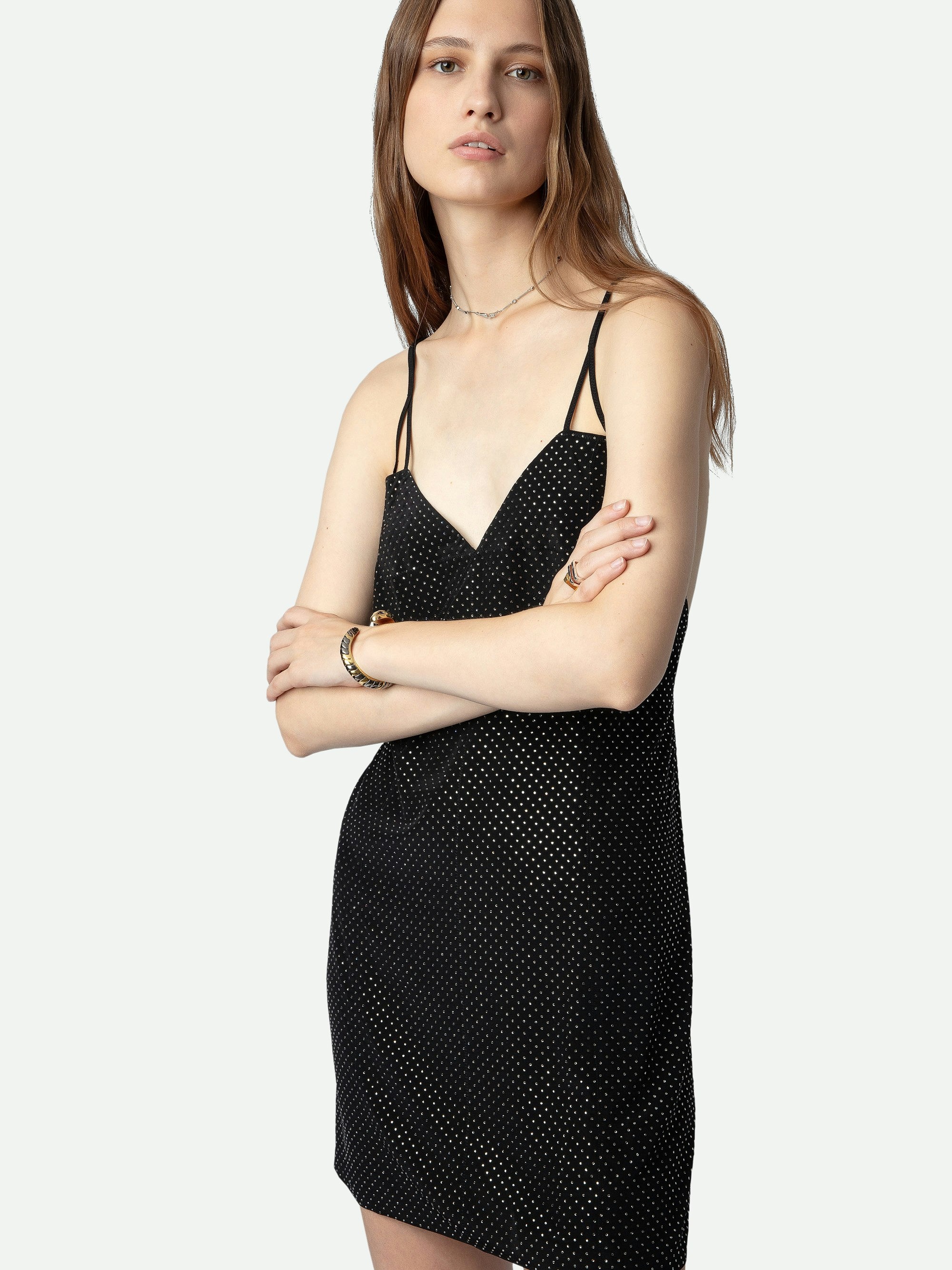 Rohana Diamanté Silk Dress - 5