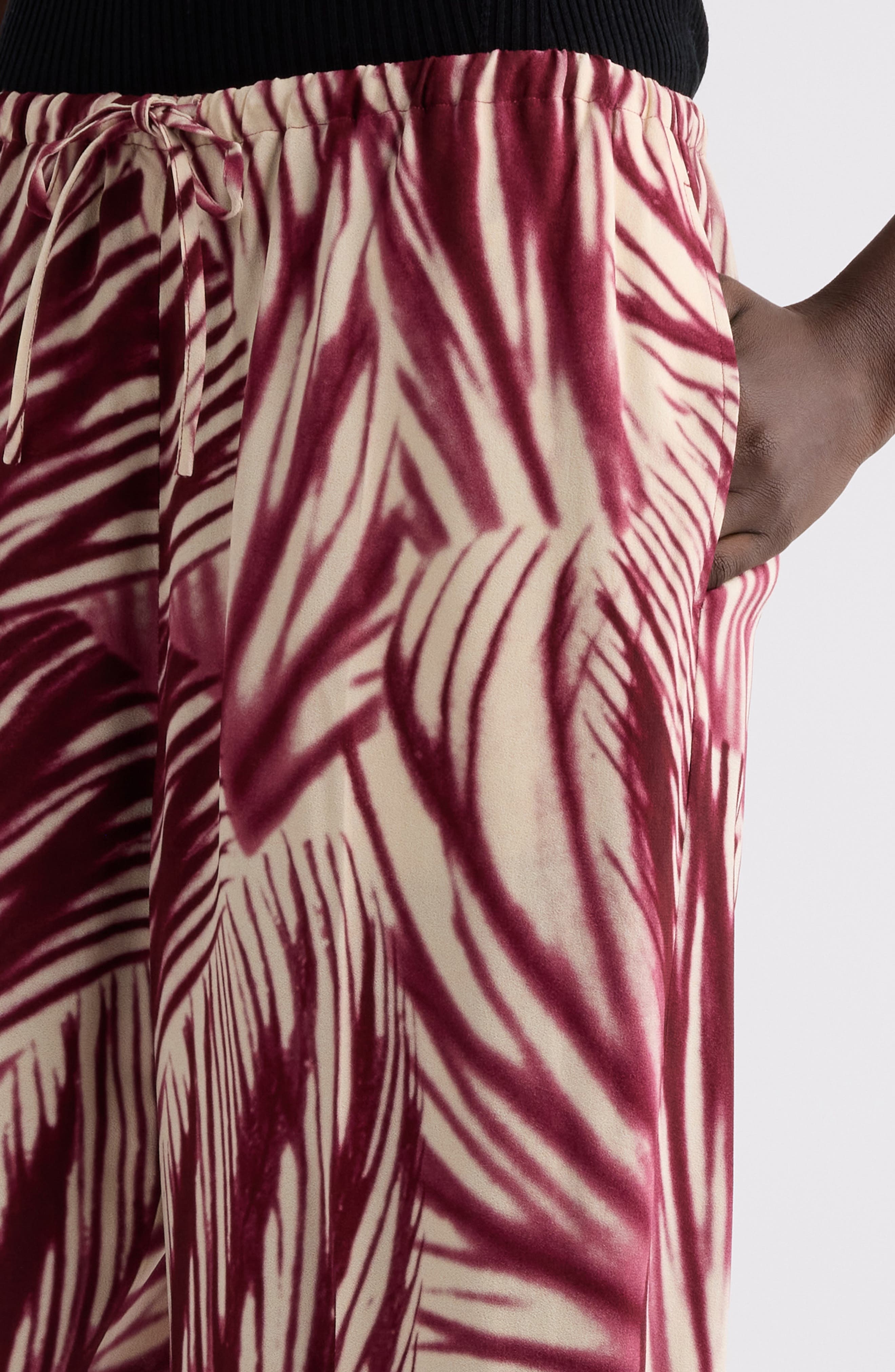 Dries Van Noten Puvis Print Drawstring Pants in Burgundy at Nordstrom - 5