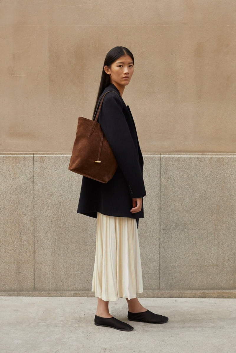 Liffner TALL SPROUT TOTE DARK BROWN SUEDE outlook