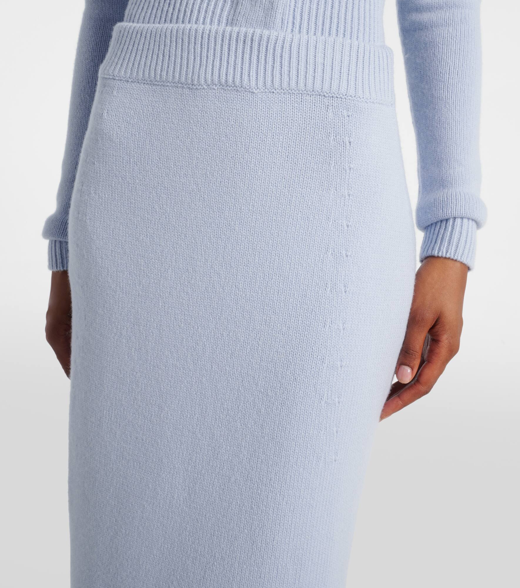 Wool and cashmere pencil skirt - 4