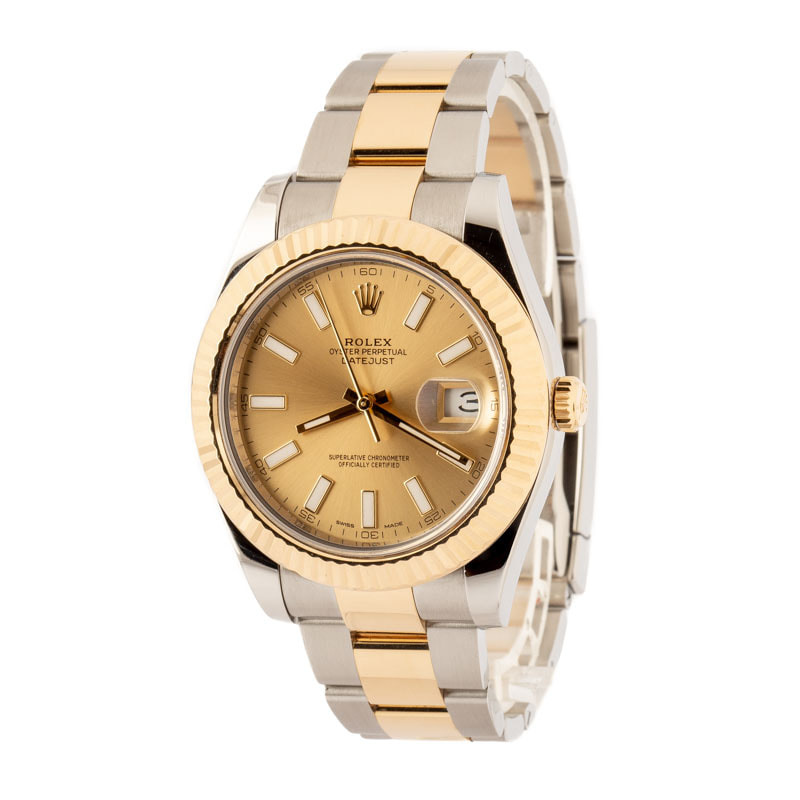 Pre-owned Rolex Datejust II Ref 116333 Champagne Dial - 2