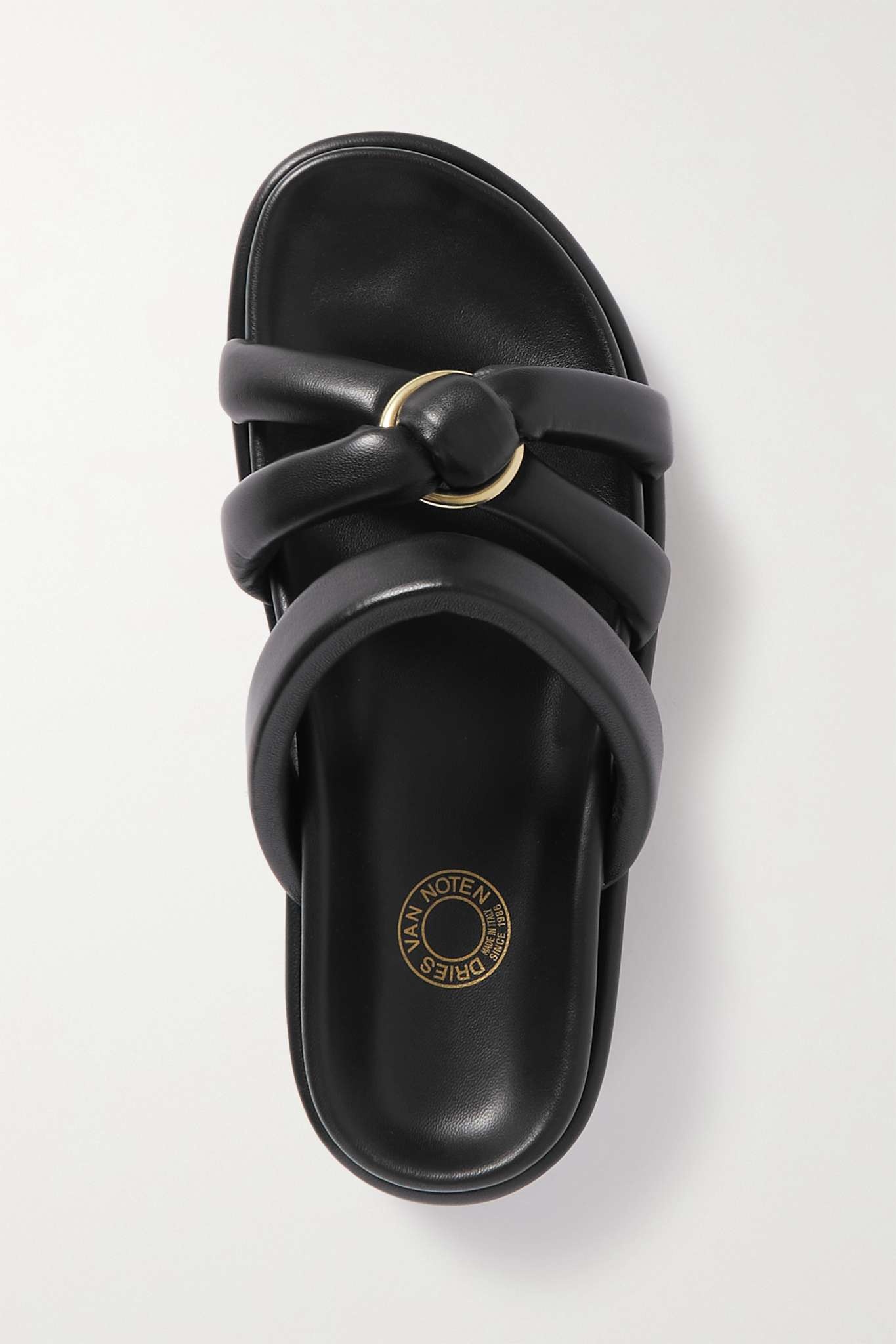 Embellished leather platform sandals - 5