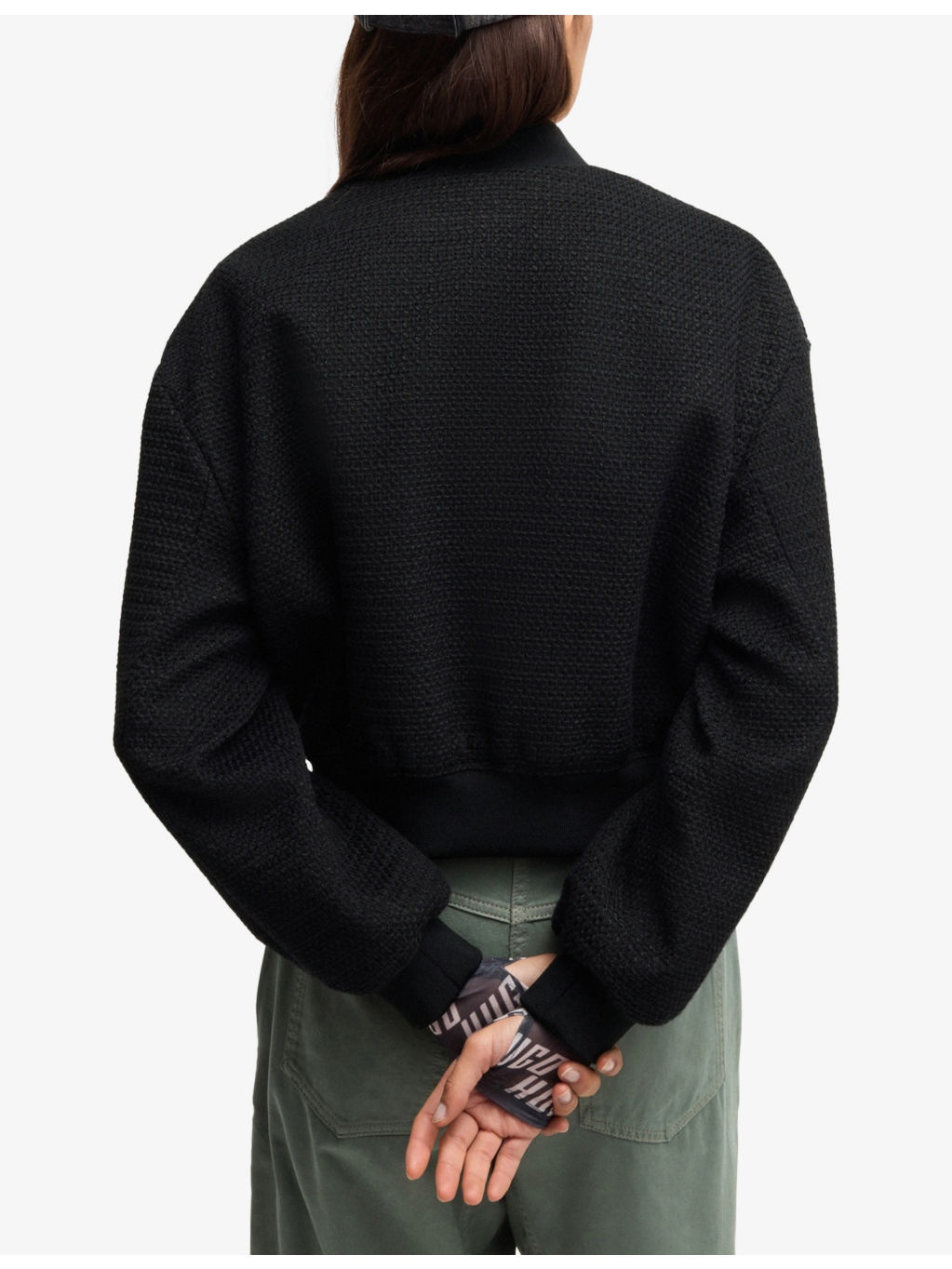 Waffle-texture cropped cotton-blend jacket - 4