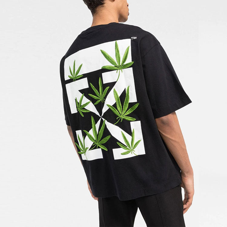 Off-White Weed Arrows Oversized T-Shirt 'Black Green' OMAA120S22JER0021055 - 4