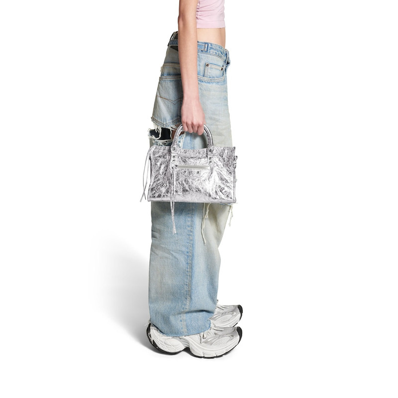 BALENCIAGA Women's Le City Small Bag Metallized in Silver outlook