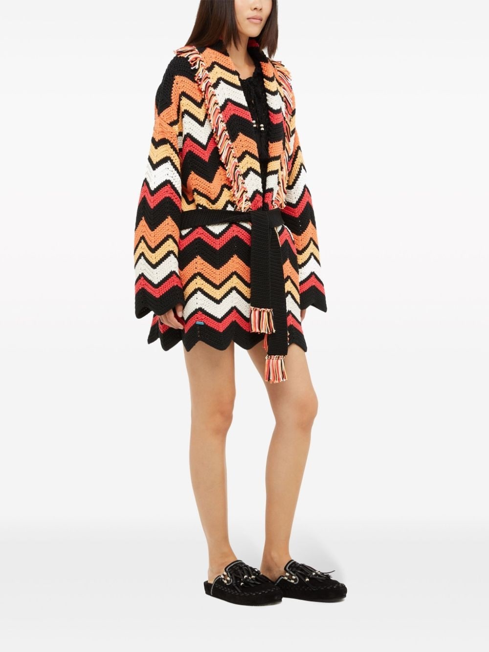 Kaleidoscopic chevron knit cardigan - 3