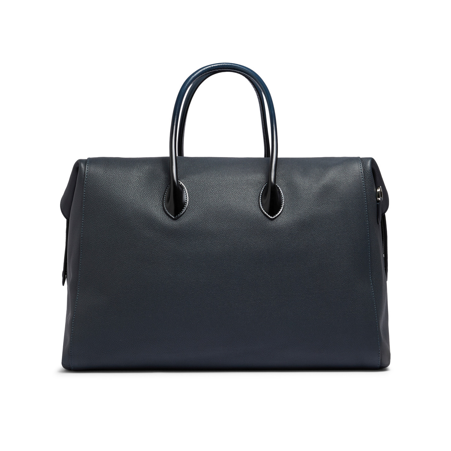 Blue tumbled leather weekend bag - 4
