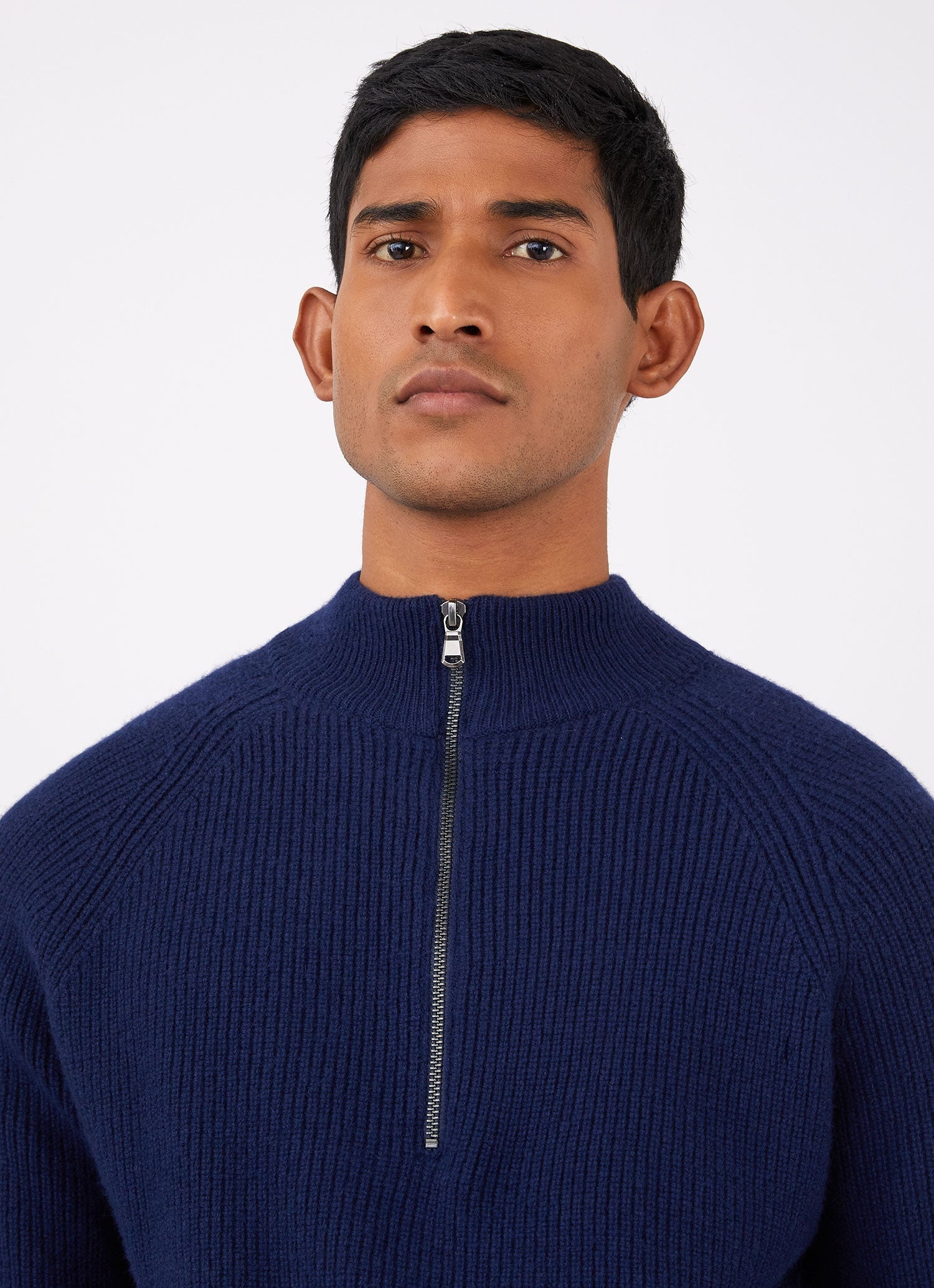 Lambswool Cashmere Zip Neck Jumper - 5