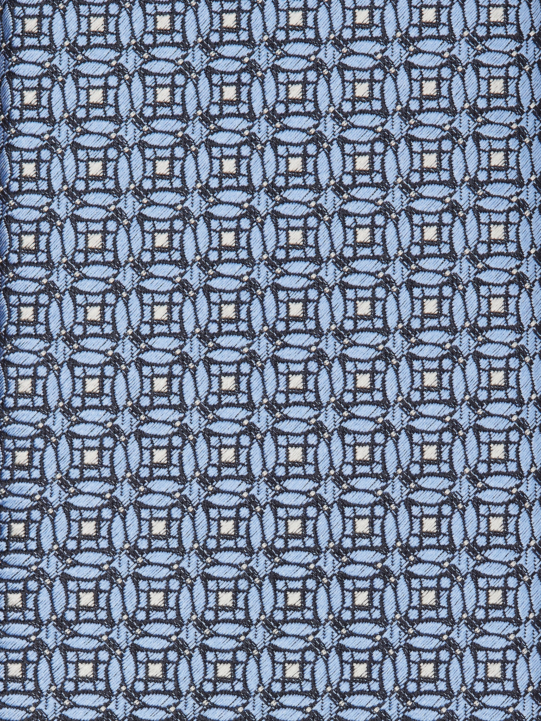 LIGHT BLUE PRINTED SILK 5 PIEGHE TIE - 2